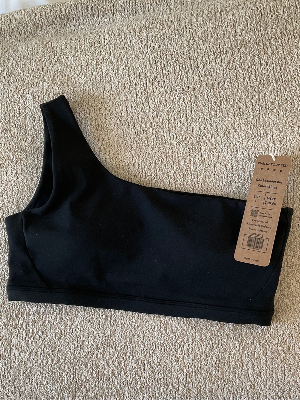 Acta wear -One Shoulder Sports Bra - Black